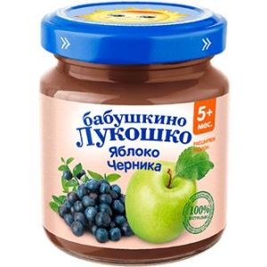 Бабушкино Лукошко пюре яблоко и черника 100 гр./6 шт.