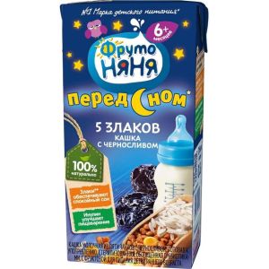 ФрутоНяня каша 5 злаков с черносливом молочная 200 мл./18 шт.