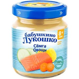 Бабушкино Лукошко пюре семга с овощами 100 гр./6 шт.