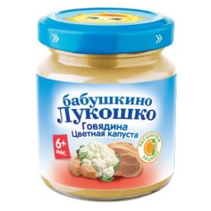Бабушкино Лукошко пюре говядина и цветная капуста 100 гр./6 шт.