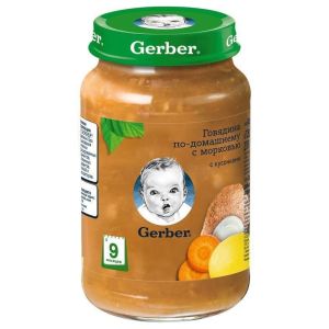 Гербер пюре говядина по-домашнему с морковью 200 гр./12 шт.